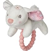 Mary Meyer Soft Baby Rattle with Soothing Teether Ring, 6-Inches, Bella Bunny