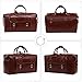 Leathario Mens Genuine Leather Overnight Travel Duffle Weekend Bag browm