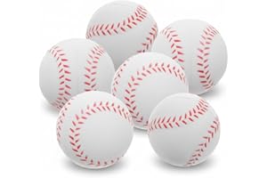 JOINPAYA Pu Training Baseballs for Kids - 6 Pack Soft Indoor Practice Balls for Beginners Lightweight Sports Training Set to 