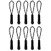 [10] Zipper Pulls - Strong Nylon Cord with Ergonomically Designed Rubber No Slip Textured Gripper Pull- High Quality Materials Built to Last-Zipper Fixer-by NEO Tactical Gear (Black/Black & White)