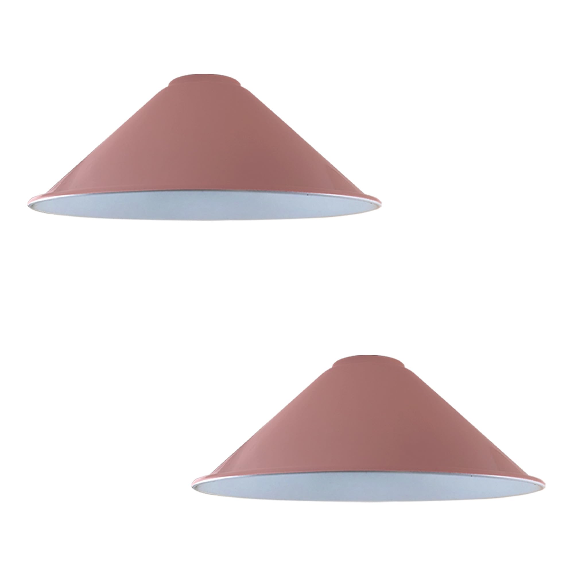 DCVOLTAGE 2 Pack Modern Ceiling Lamp Shade Pink Metal Cone Shape Pendant Light E27 Base Hanging Light Fixture for Bedroom Hallway Office Café Restaurant