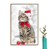 Framed Canvas Wall Art Christmas Santa Claus Canvas Prints Home Artwork Decoration for Living Room,Bedroom - 16x24 inches