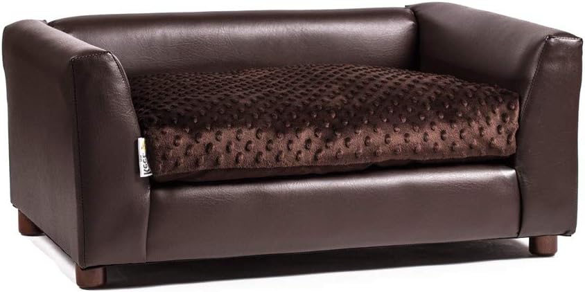 Keet Fluffly Deluxe Pet Bed Sofa Chocolate Medium : Pet Supplies