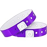 Ouchan Plastic Event Wristbands Neon Purple - 500 Pack Vinyl Wristbands for Parties