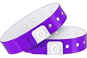 Ouchan Plastic Event Wristbands Neon Purple - 500 Pack Vinyl Wristbands for Parties