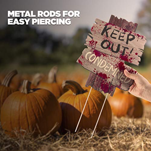 image for Prextex Scary Halloween Yard Signs for Scary Outdoor Decoration - Bewa