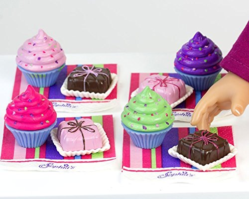 Sophia's 18" Doll Play Food Cupcakes, Petit Fours and Napkins