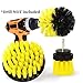 Vila Drill Brush Set, Yellow, Durable Synthetic Fiber, Attaches to Any Drill, Effectively Removes Stains, Great for Tubs, Shower Pans, Floor Tiles, Glass Stove Tops, 3-Pack