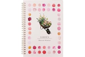 Watercolor Workbook for Adults & Beginners, Inspiring Floral & Animal Illustrations on Premium Thick Paper, Spiral Bound Lay-