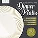 Disposable Plastic Dinner Plates - 50 Pack 10.25