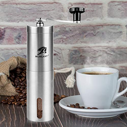 MLMLANT Kaffeemühle,Camping Kaffeemuehle klein manuell,kaffemühle,Manuelle Keramikmahlwerk,Handkaffeemühle aus Edelstahl… – Bild 7