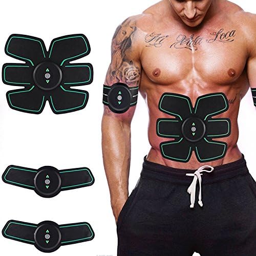 Jingfulin Abdominal Muscle Trainer Muscle Toner Toning Belts Ab Trainer Waist Trainer Arm Trainer Figure shape EMS Training Equipment Unisex Support For Men &amp; Women (ABS trainer green)