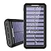 Solar Charger 24000mAh Portable Power Bank, ALLSOLAR External Battery Pack with 2 Input and 3 Output USB, iSmart 2.0 Tech Fast Charging for iPhone,iPad & Samsung Galaxy & More-Black