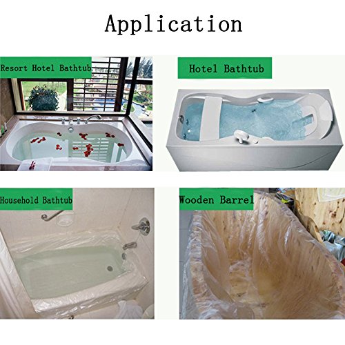 ZZ Lighting 10 Pieces 98x47 Inch Disposable Bathtub Bag Film for Travel Salon Household and Hotel Bath Tubs