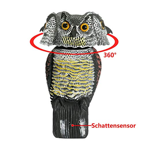Owl Decoys Model to Scare Birds Away Realistic Eyes & Waterproof