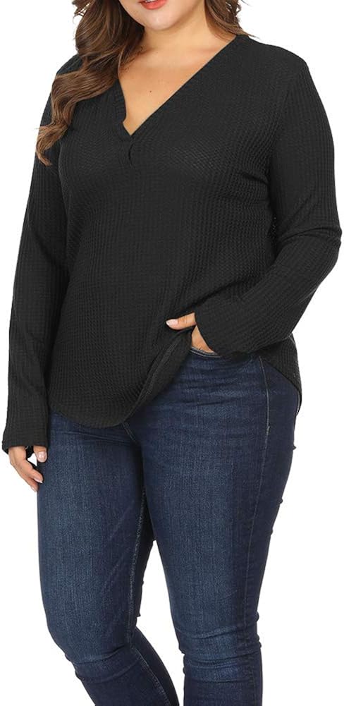 Allegrace Women Plus Size Knitwear Lightweight Sweaters Top Long Sleeve Pullover Shirts at  Women’s Clothing store