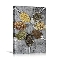 Canvas Wall Art Spices Farmhouse/Country Food Fun Kitchen Multicolor Photography Spices - 12x18 inches