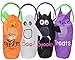 4 Large 23x9 Halloween Trick or Treat Bags for Children to Stuff Their Party Favors, Goodie Bags, Candy, Prizes, Toys, Candies, Treats. The Design on the Bags Are Pumpkin, Bat, Ghost, Cat by DWS