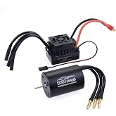 RC Brushless Motor ESC Combo,3650 3900KV Brushless Motor &amp; 60A ESC Set | Waterproof for 1/10 Remote Control Cars Trucks Off-Road Vehicle