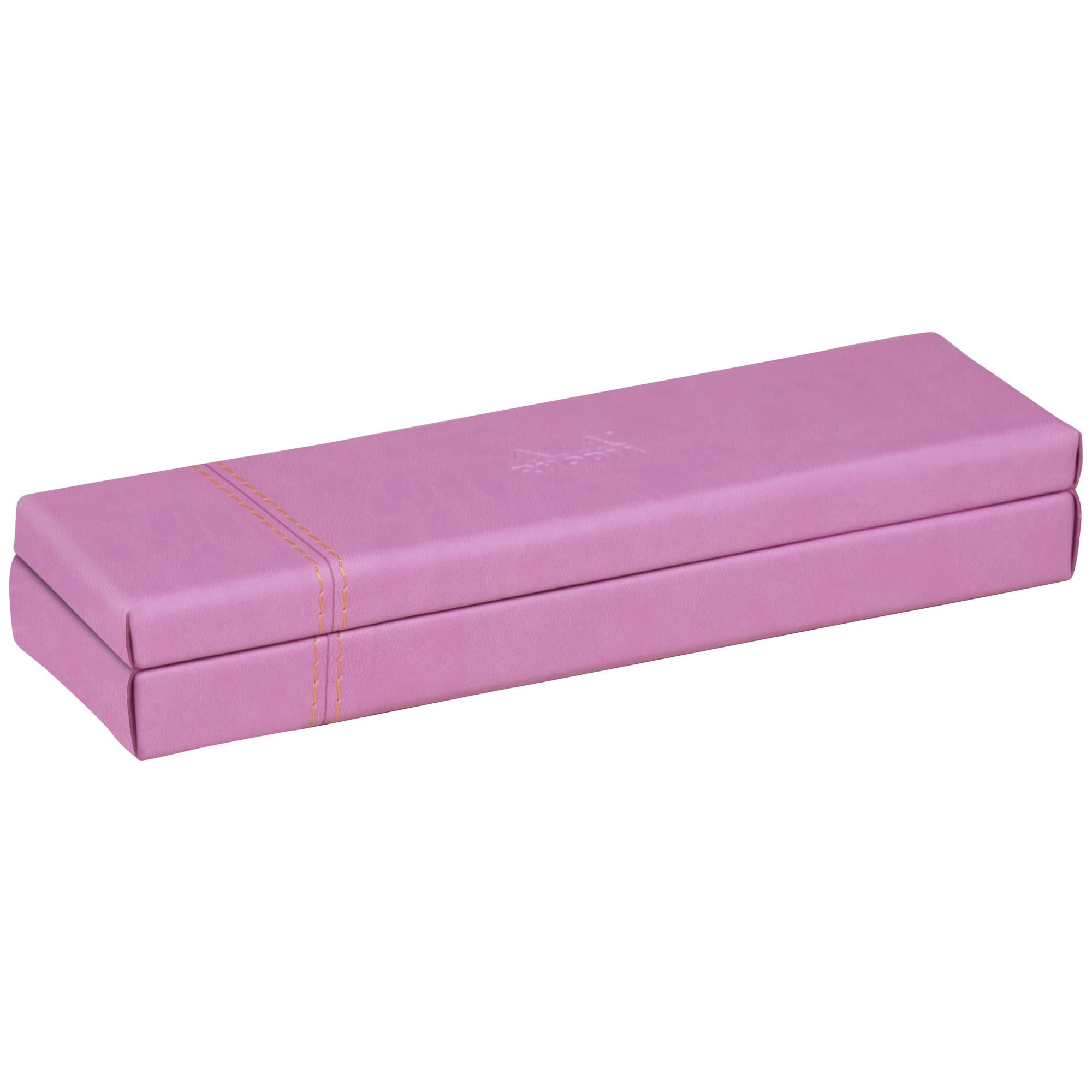 RHODIA 319781C - Lilac Pen Tray - 21x5.5x3 cm - Orange Saddle Stitching - Faux Leather Exterior - Rhodiarama Home Office Collection - Office Organization & Designer Storage — image 1