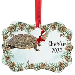 Red Eared Slider Turtle Christmas Ornament 2024
