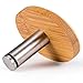 OAK LEAF Adhesive Hooks, 6 PCS Heavy Duty Wood &Stainless Steel Decorative Stick Wall Hooks Clothes Hangers for Home Kitchen Coats Hats Keys Bags