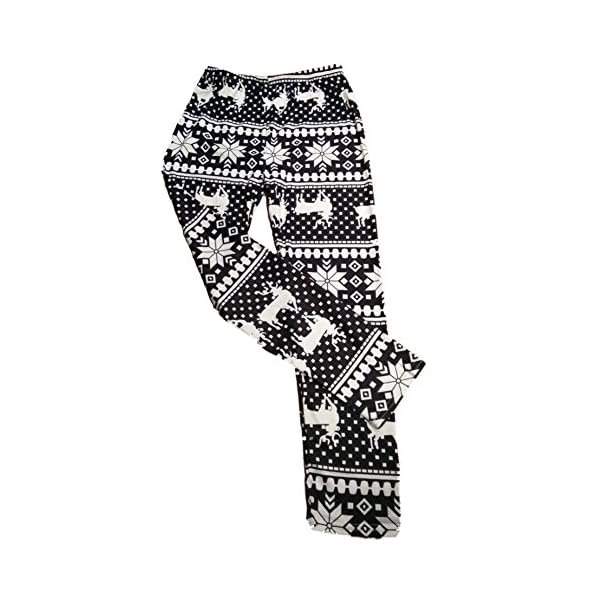 Ensasa Christmas Leggings for Women, Fleeced Lined Winter Leggings for Women in Snowflake Pattern, Plus Size Girl Pants - Image 3