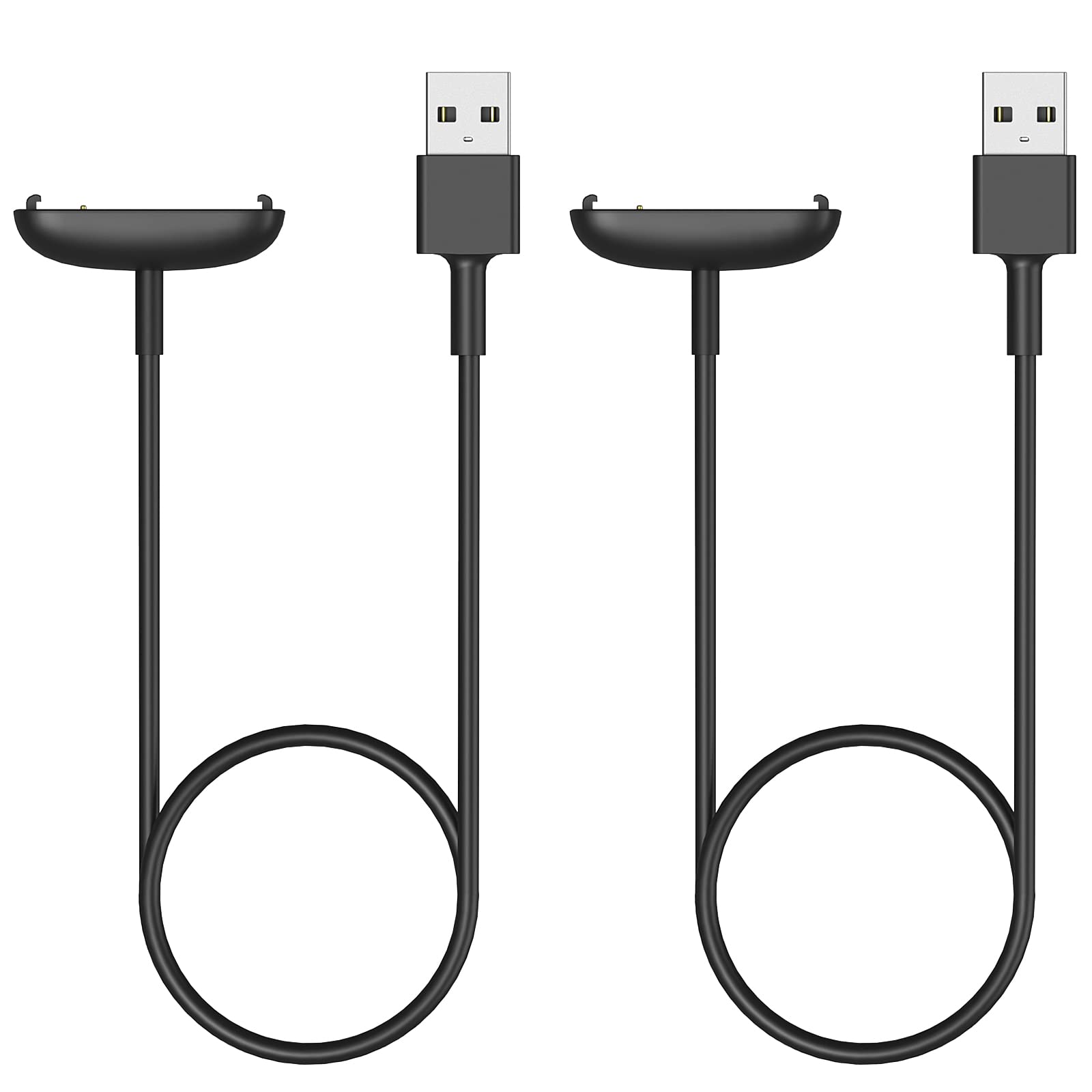 MoKo 2 Stück Ladekabel Kompatibel mit Fitbit Inspire 3, Magnetische Ersatz Ladegerät Ladestation mit 100cm USB Kabel, Schwarz