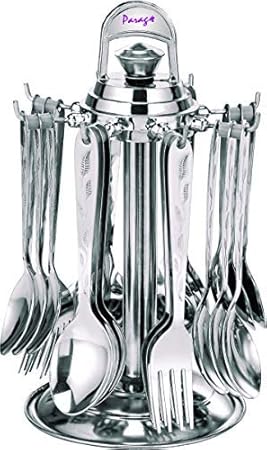 Parage Lily Premium Stainless Steel Cutlery Set - Set of 25 (Contains: 6 Master Spoons, 6 Tea