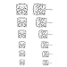 6 Pairs Square Zircon Earrings Stainless Steel Hypoallergenic Stud White Gold Copper Gifts for Teens Girls