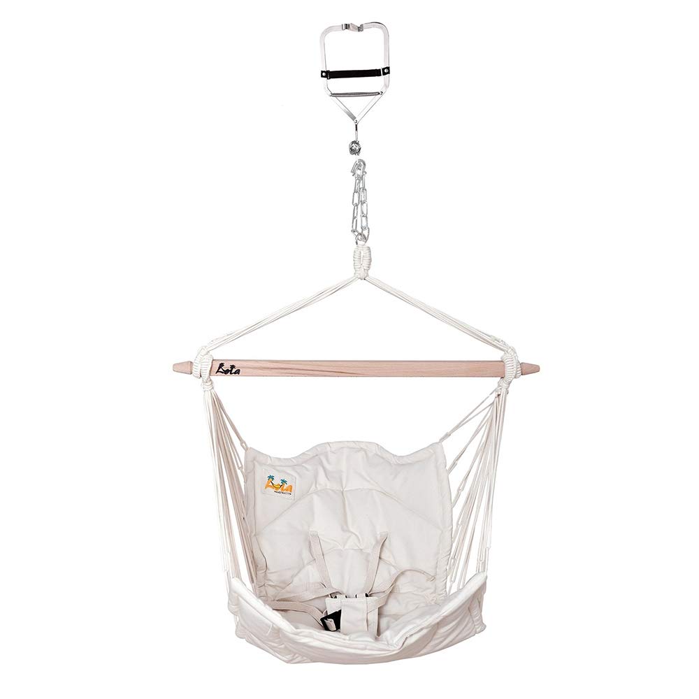 Lola Babyhängematte Bella Chica Natur ÖKO TEX mit Door Clamp und Liana Verlängerungskette
