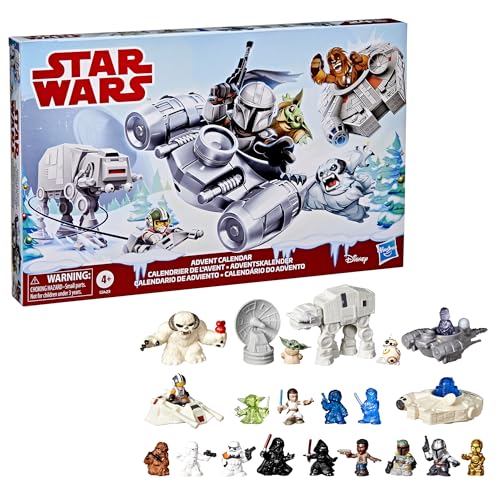 STAR WARS Advent Calendar, 24 Pieces Including Micro Figures & Vehicles, Countdown Calendar, Surprise Toys for Boys & Girls, for Kids, Ages 4+ (Amazon Exclusive)