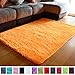 PAGISOFE Super Soft Shaggy Accent Area Rug Plush Rugs Carpets for Living Room Bedrooms Kids Nursery Home Decor Fluffy Shag Floor Carpets Silky Fuzzy Fur Rug 5x4 Feet (Orange)