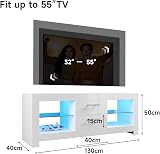 ELEGANT 1300mm LED TV Cabinet White Gloss with Ambient Lights 52 Inch view 5