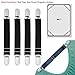 S&E Women's Elastic Stocking Clip Garter Strap Stay Adjustable Suspender Accessories (2 pairs, Black)