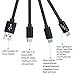 2 Pack Multi USB Cable,Chafon 3.3 Feet (1M) 3 in 1 USB Charge Cable with 8 Pin Lightning, USB C, Micro USB Charger Connector for Android & iPhone Smartphones, iPad Tablets - Nylon Braided (Black)