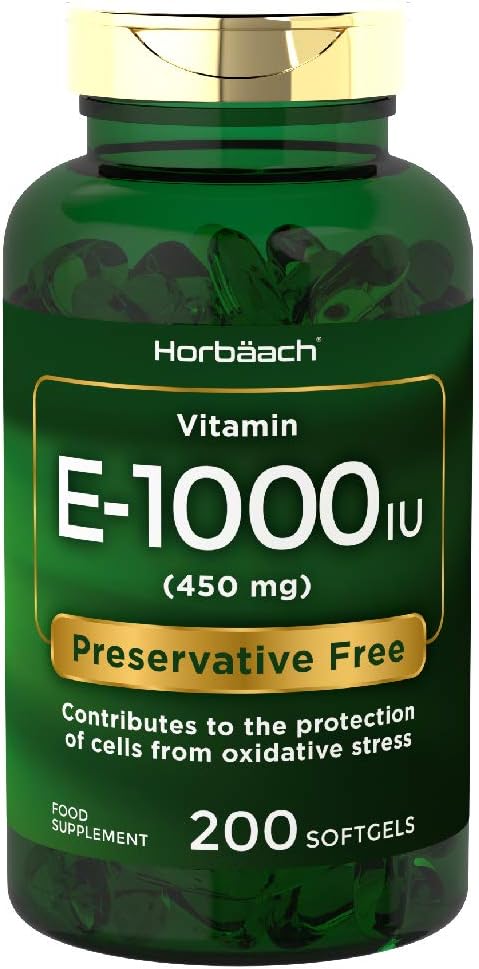 Vitamin E Capsules High Strength 1000iu, 200 count (Pack of 1)
