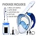 iClique Full Face Snorkel Mask - Tubeless Anti-Fog Anti-Leak Equipment for Adults Kids - 180 ° Panoramic Viewing - Free Swimming Waterproof Case for Phone - GoPro Adapter