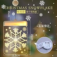 YAGEER LED Decorative Light String Decorative Christmas Lantern LED Battery Light Bell Deer Light String Acrylic Board 3D Hanging Light Color Christmas Snowflake
