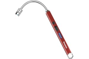 Futratrix Electronic Candle Lighter Arc Windproof Flameless USB Rechargeable Electric Lighter (1 Pack - Red)