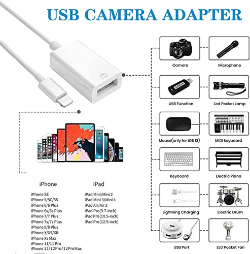 [Apple MFi Certified] USB Camera OTG Adapter with Charging Port ...