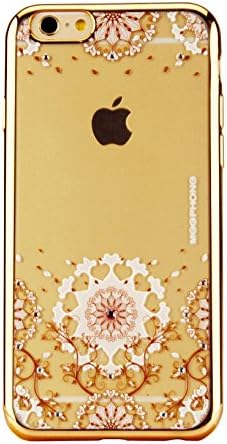 Iphone 6s 6 Case,soft Flexible TPU Electroplate Transparent Bling Flower Crystal Rhinestone Diamond Skin Scratch-proof Protective Case for Apple 4.7 Inch (Trailing Plants)