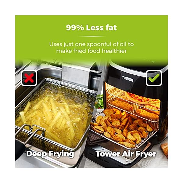 Tower-T17039-Vortx-5-in-1-Digital-Air-Fryer-Oven-with-Rapid-Air-Circulation-60-Minute-Timer-11L-2000W-Black Tower T17039 Xpress Pro 5-in-1 Digital Air Fryer Oven with Rapid Air Circulation, 60-Minute Timer, 11L, 2000W, Black