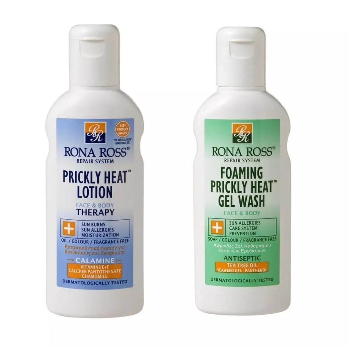 Rona Ross Prickly Heat Treatment Pack | Contains Lotion and Gel Wash | Sun Allergy Relief