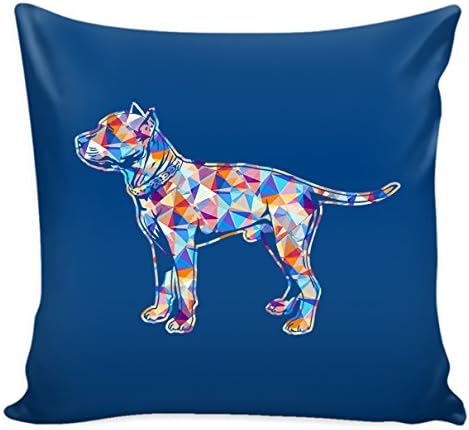 Mazoli Staffordshire Bull Terrier Cushion Cover - Staffordshire Bull Terrier Pillow, Dodger Blue