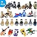 Mini Building Blocks Sets 26 Pack, Mini Figures Toys & Mini Building Vehicles Set Includes 16 Minifigures + 10 Vehicle Building Blocks (Styles May Vary from Image)