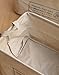 Storage Basket Storage Bin Storage Cube with Handles Small Canvas Fabric Cotton Linen Collapsible, French S, Small(8.25 x 7.87 x 5.91 inch)