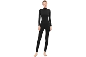 UINASH Women's Turtleneck Jumpsuit Long Sleeve Bodycon Footless Spandex Footed Bodysuit Costume Unitard