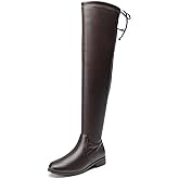 DREAM PAIRS Women's Thigh High Boots Low Block Heel Casual Fashion Over the Knee Boots