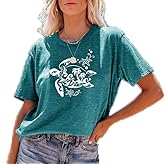 Sea Turtle T-Shirt and Tank for Women Beach Graphic Funny Animal Print Shirt Hawaiian Casual Vacation Top